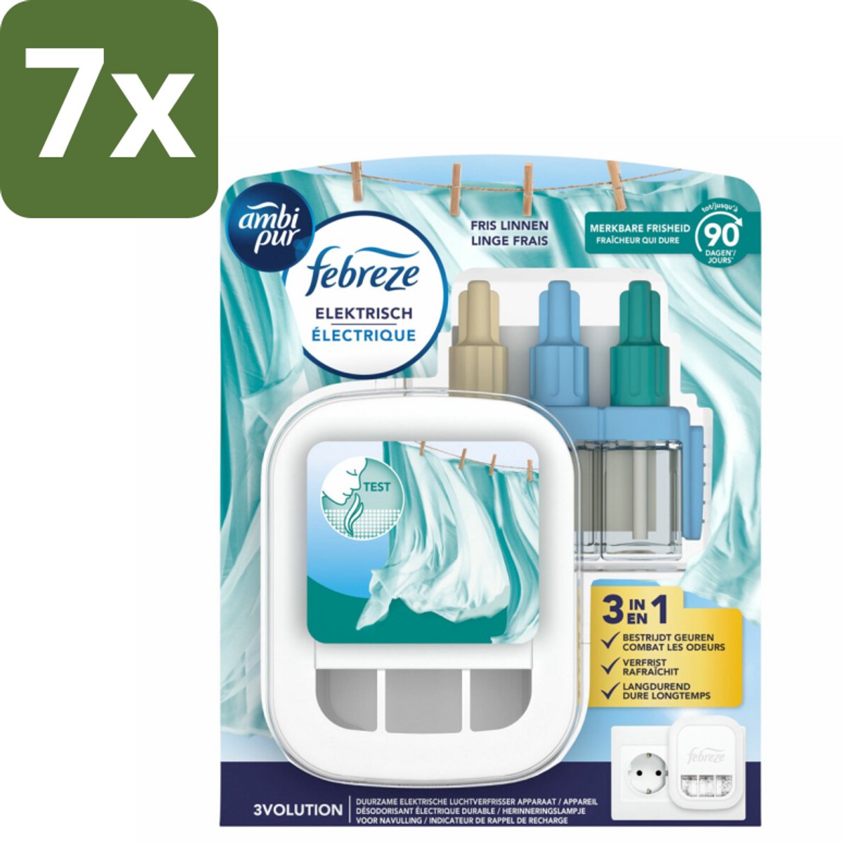 Ambi Pur - 3Volution - Starterkit - Fresh Linnen - 20 ml - Bulkverpakking - 7 stuks