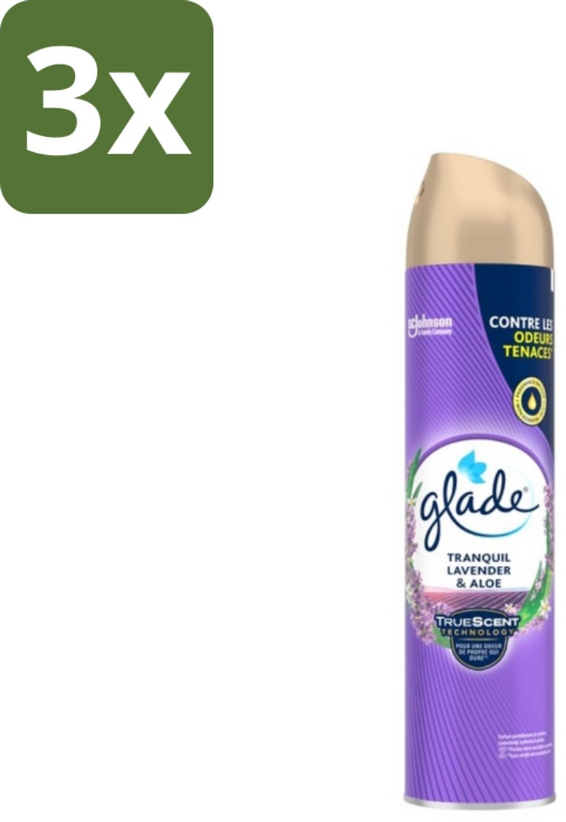 Glade - Luchtverfrisser Spray - Tranquil Lavender & Aloë - 300 ml - Bulkverpakking - 3 stuks
