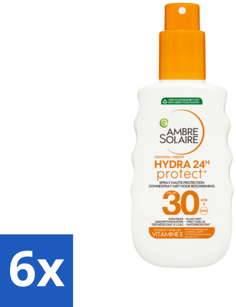 Garnier - Ambre Solaire - Zonnebrandspray - Hydra 24H Protect - Vitamine E - SPF 30 - 150 ml - Voordeelverpakking - 6 stuks