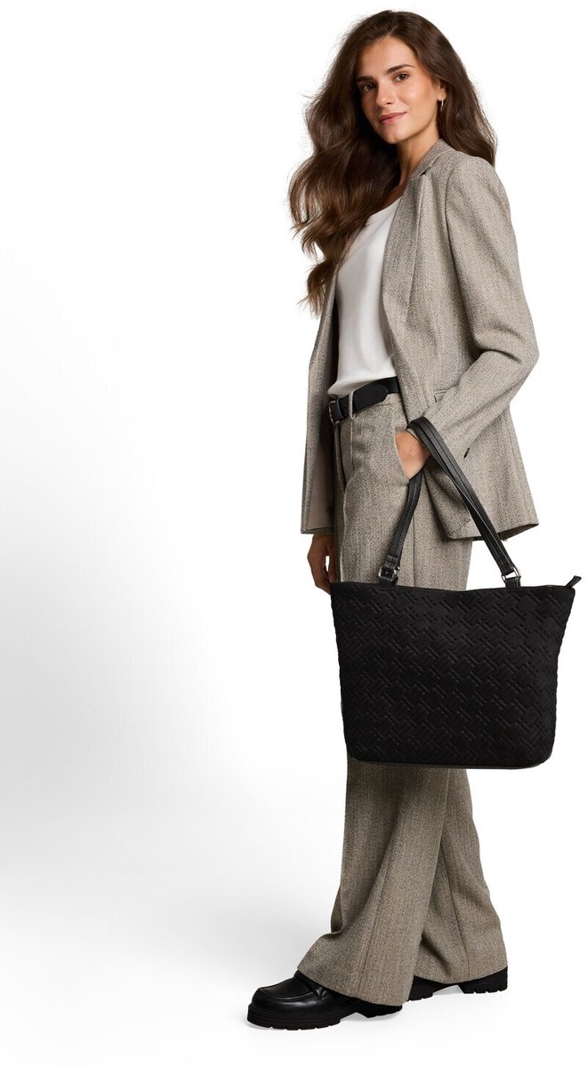 Tom Tailor - TTXANTHIA L Shopper met logo-reliëf - Maat ONESIZE - schwarz / black