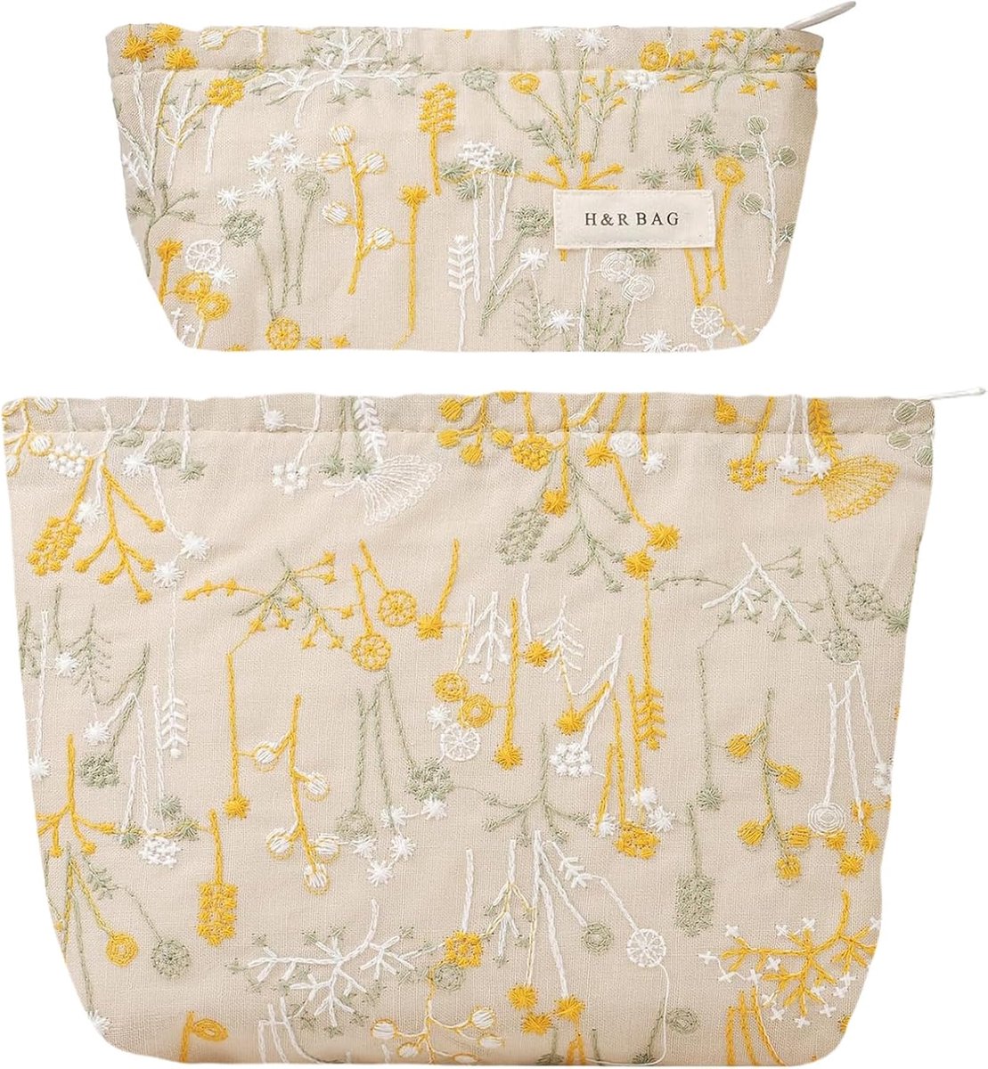 Cosmetische tas 2 stuks - Gele toilettas - Multifunctioneel - Ideaal voor reizen - ShopVlot