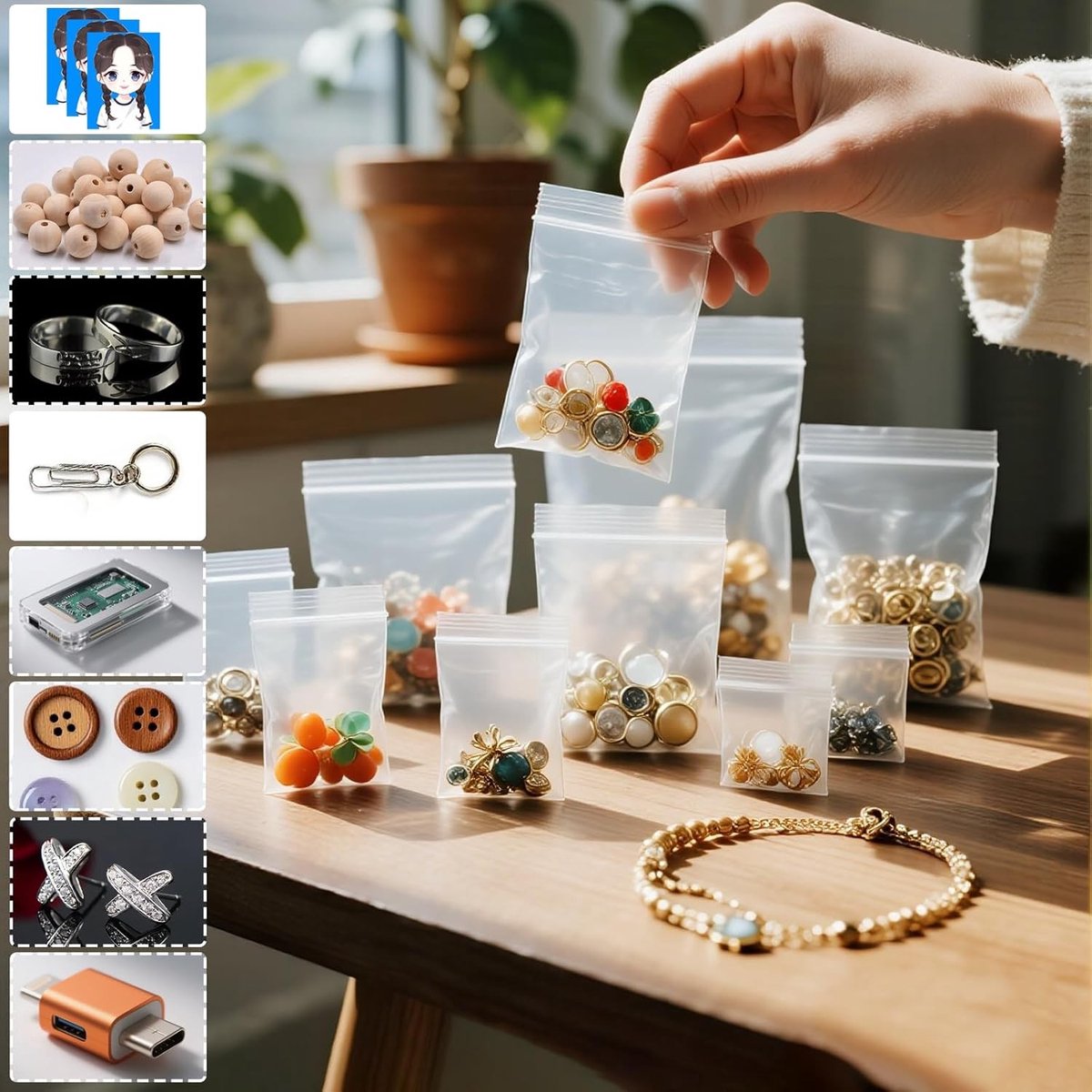 Hersluitbare zakjes zipsluiting - Transparant - 30 x 40 mm - Plastic zakjes met ritssluiting - 200 stuks voor veelzijdig gebruik