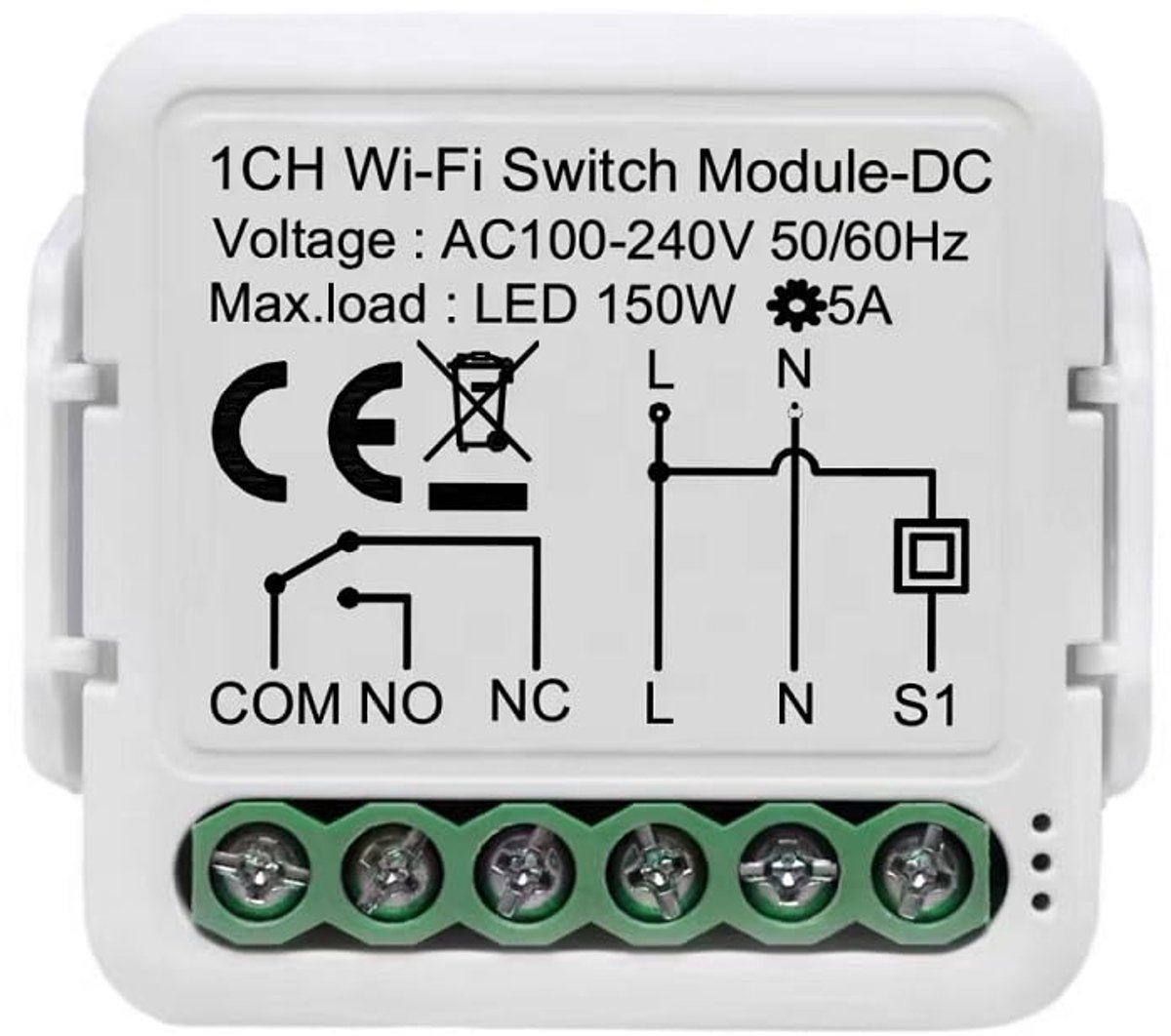1 Channel DC12V 24V AC 100-240V Tuya Smart Life App Dry Contact WiFi Smart Relay Switching Module, Works with Alexa - ShopVlot