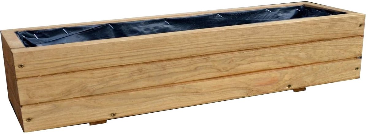 Famanu – Plantenbak van hout voor tuin of terras, gemonteerd, lengte 90 cm, ideaal voor het creëren van groene ruimtes