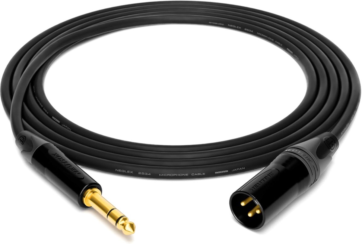 enoaudio Mogami 2534 Quad Professional Studio Cable Symmetrical - Neutrik Gold 6.3mm TRS Jack - XLR Male - ShopVlot