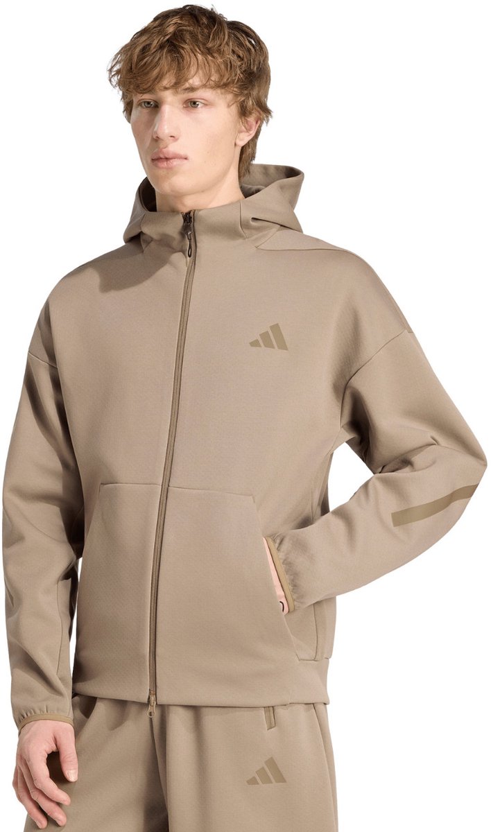 adidas Z.N.E. Full Zip Sweatvest Heren Beige