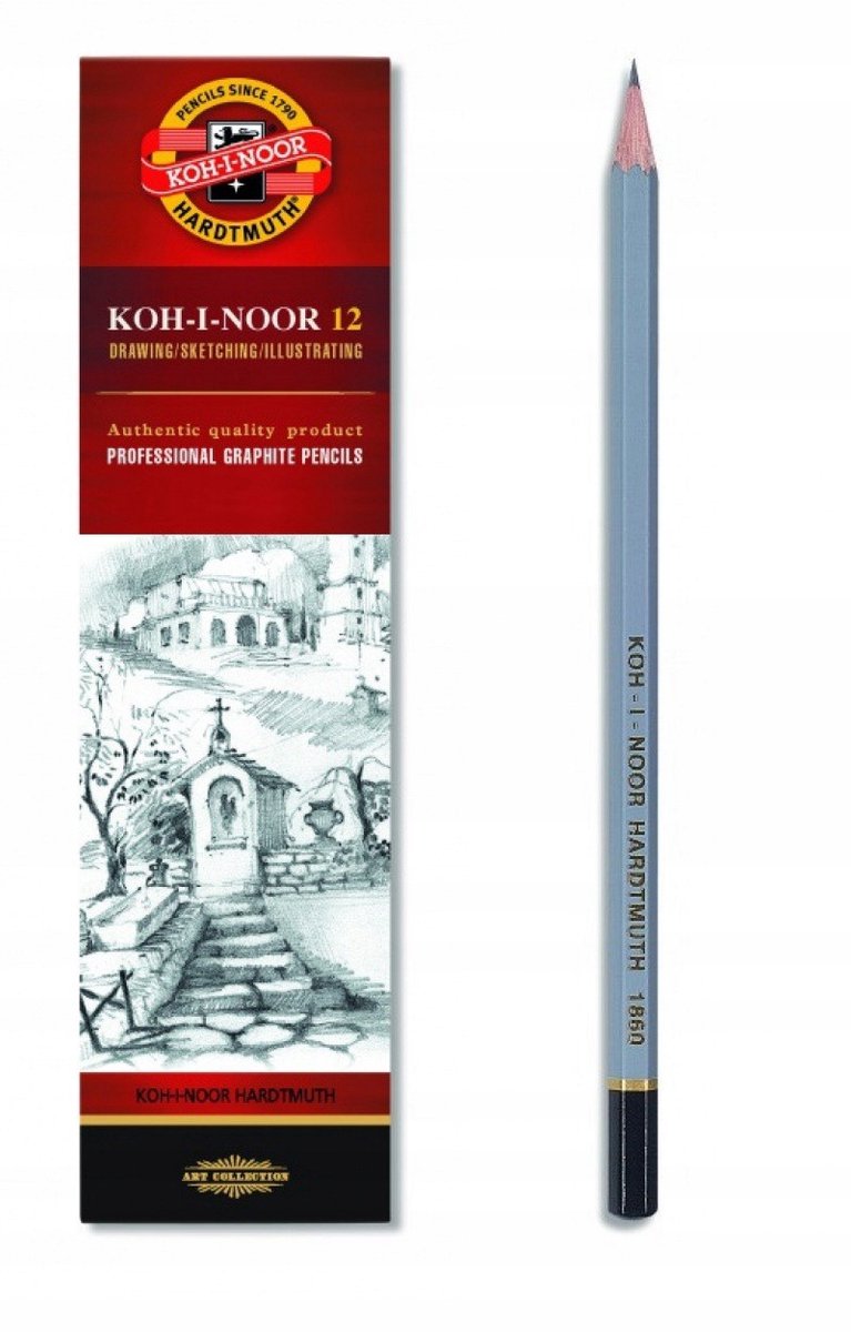 Merkloze Tekenpotloden 4H - Set van 12 Stuks