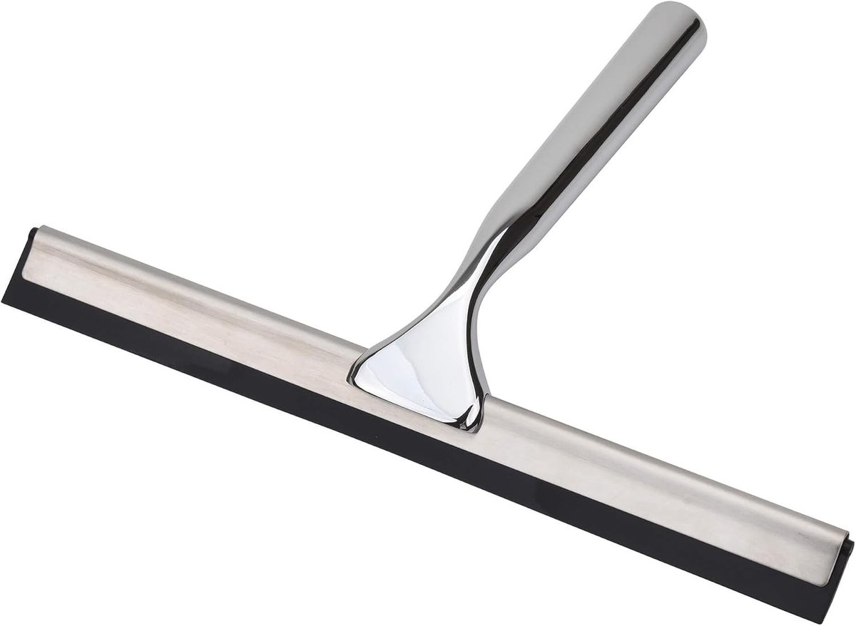 Uitschuifbare douchewisser - Transparant - 25 cm - Roestvrijstalen glasreiniger voor badkamer en ramen