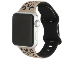 123watches Wild bandje - siliconen - lichtbruin zwart - 44 · 45 · 46 & 49 mm - Geschikt voor Apple Watch series 1/2/3/4/5/6/7/8/9/10/11/12/SE/SE2/SE3/Ultra/Ultra 2/Ultra 3/Ultra 4