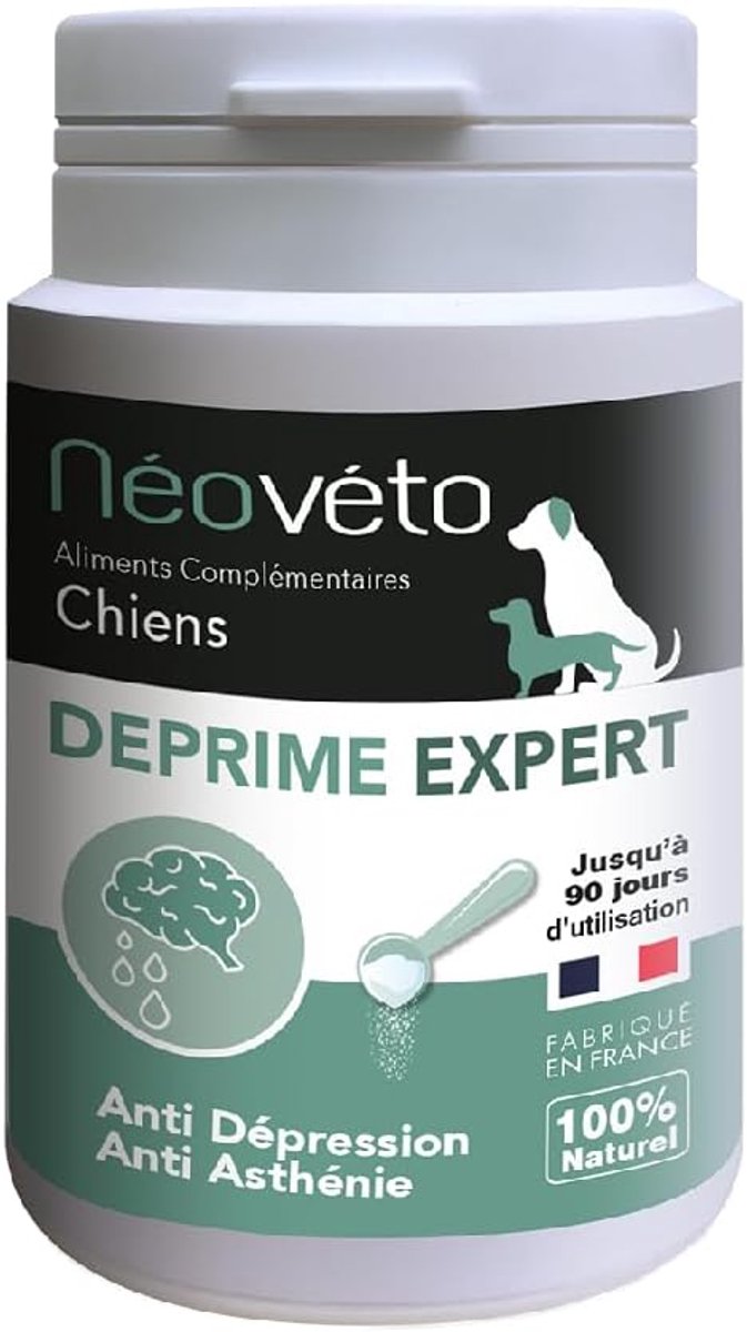 NEOVÉTO - Depression expert, powder against depression in dogs, 54 g, 90 spoons, Active ingredients approved by French - ShopVlot
