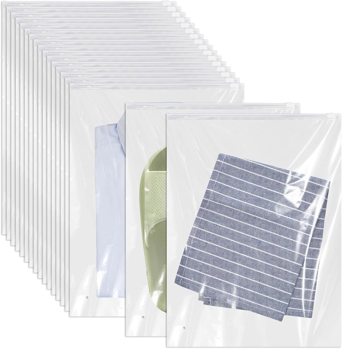 Wasnetjes met ritssluiting - Transparant - 30 x 40 cm - Waterdicht PE Opbergzakken - Voor Reizen en Organisatie