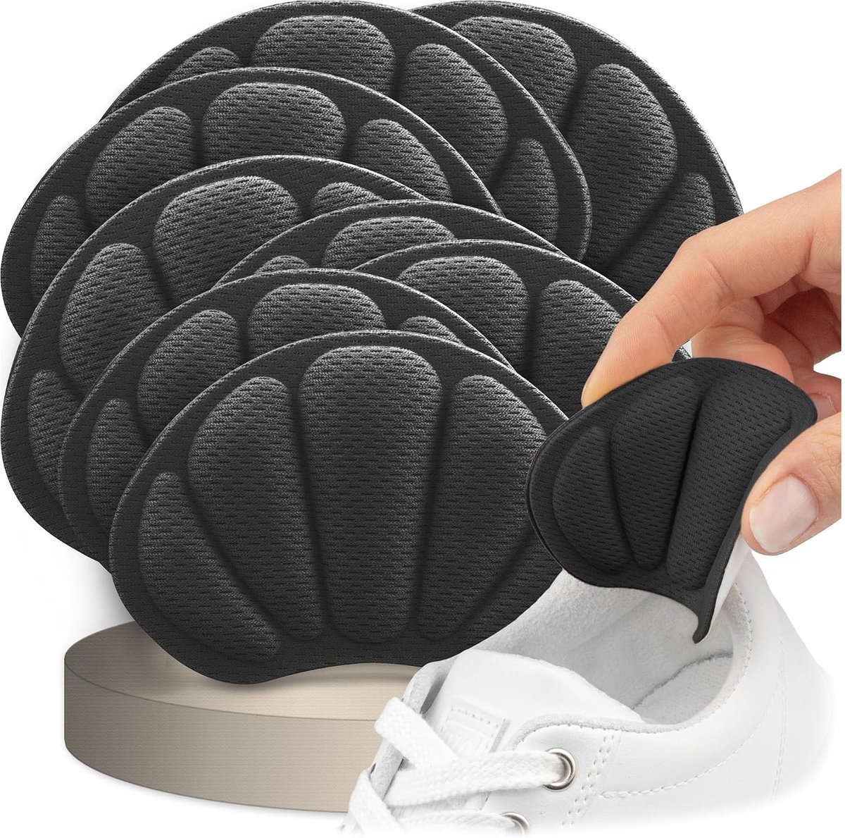 Hakbeschermers naaldhak - Zwart - Set van 4 paar - Traagschuim Hielkussens voor Comfort en Bescherming - Voor Dames en Heren