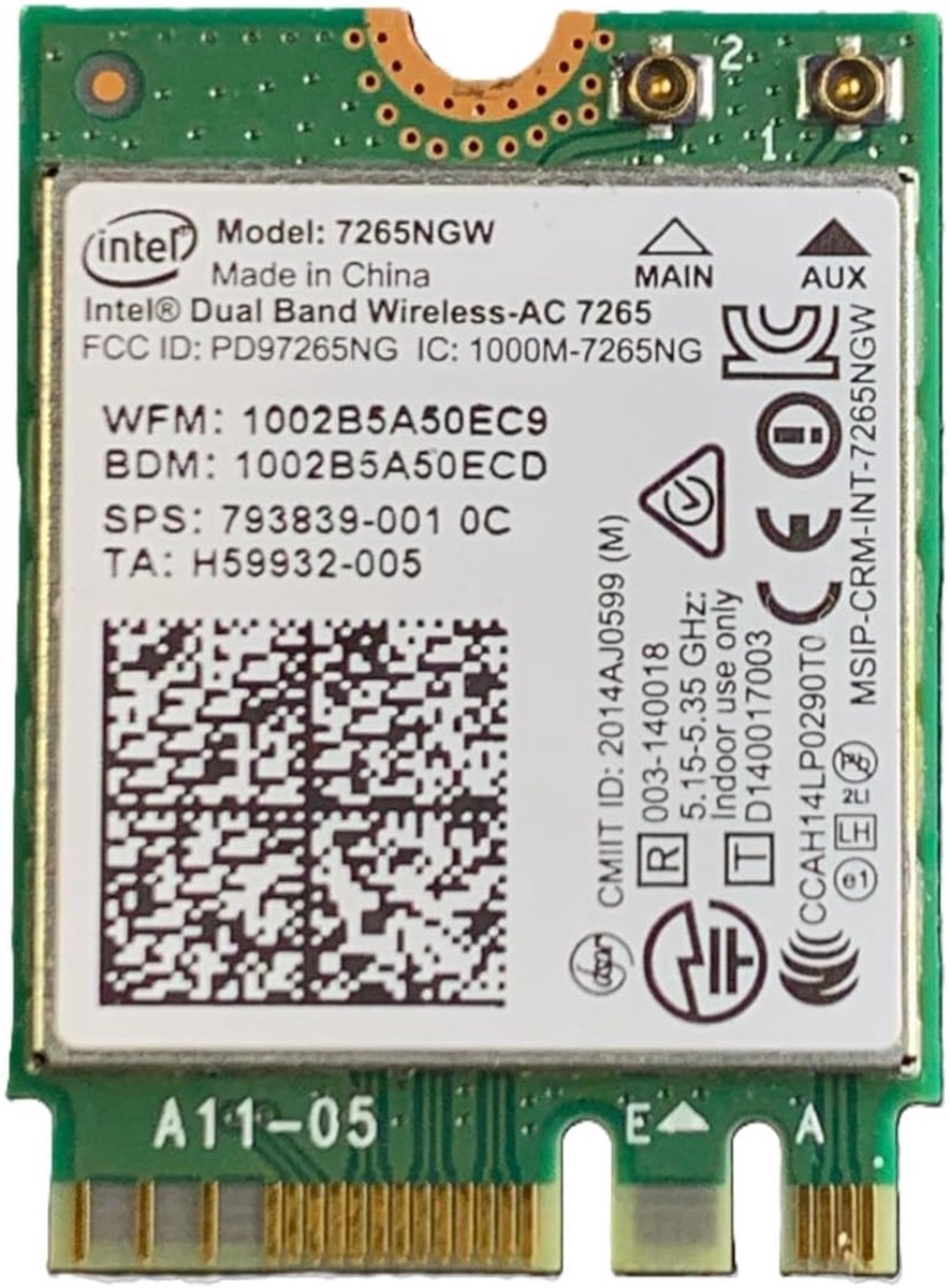 Wireless-AC 7265 Legacy Wi-Fi Adapter - 867Mbps WiFi with Bluetooth 4.0 - 2.4GHz & 5GHz Network Card - 7265NGW - ShopVlot