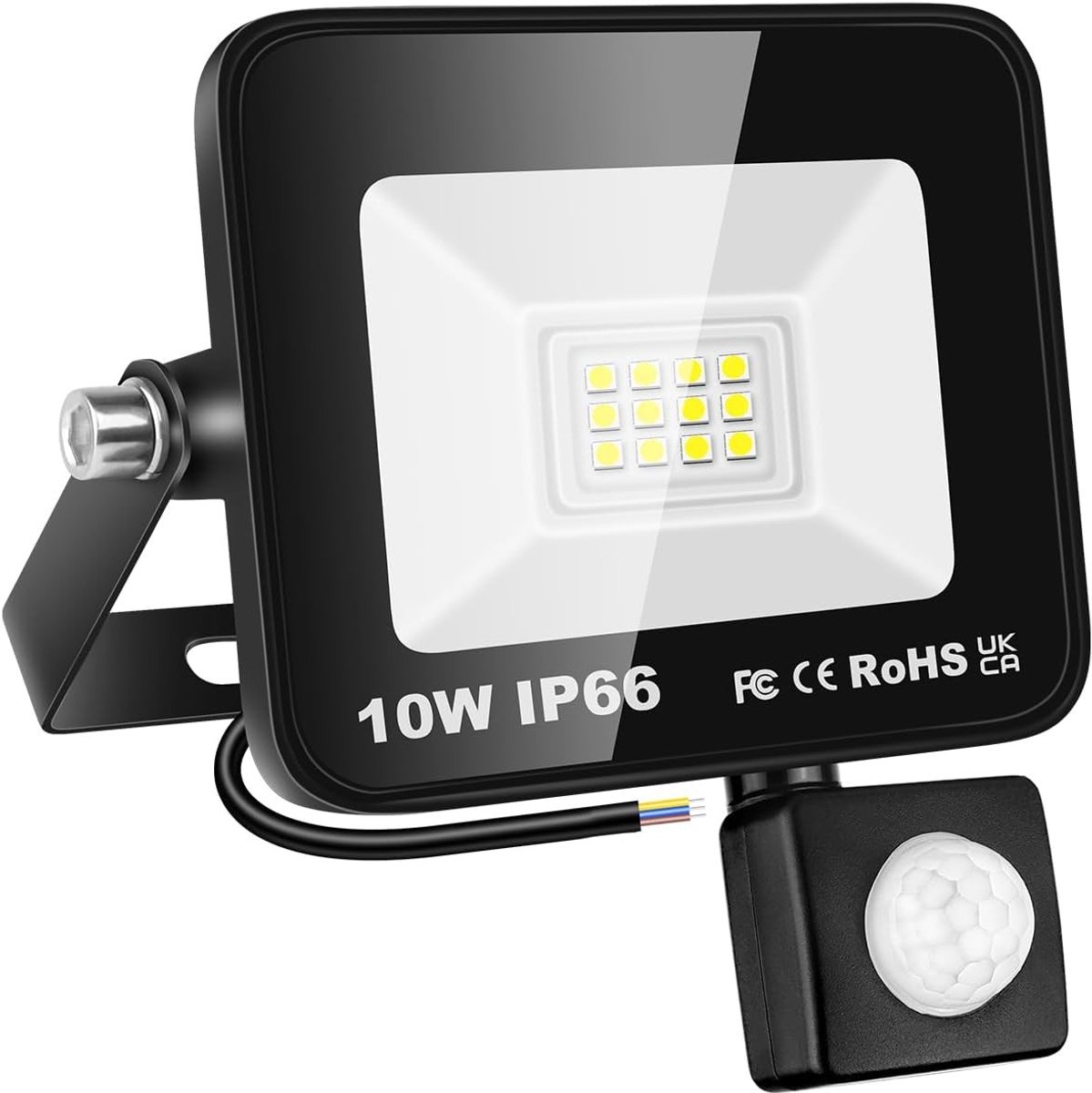 Sensor lampjes met bewegingsmelder - Koel wit - 10W - LED Schijnwerper met Bewegingssensor - Voor Buitenverlichting