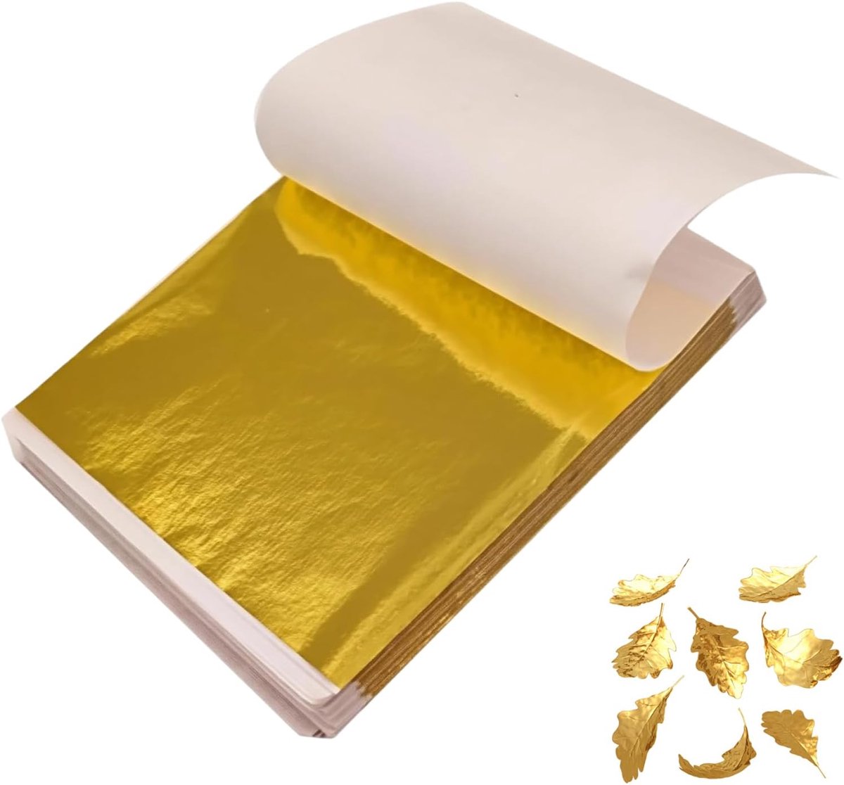 Gouden bladen 100 stuks - 8 x 8,5 cm - imitatieblad - ideaal voor creatieve projecten - ShopVlot