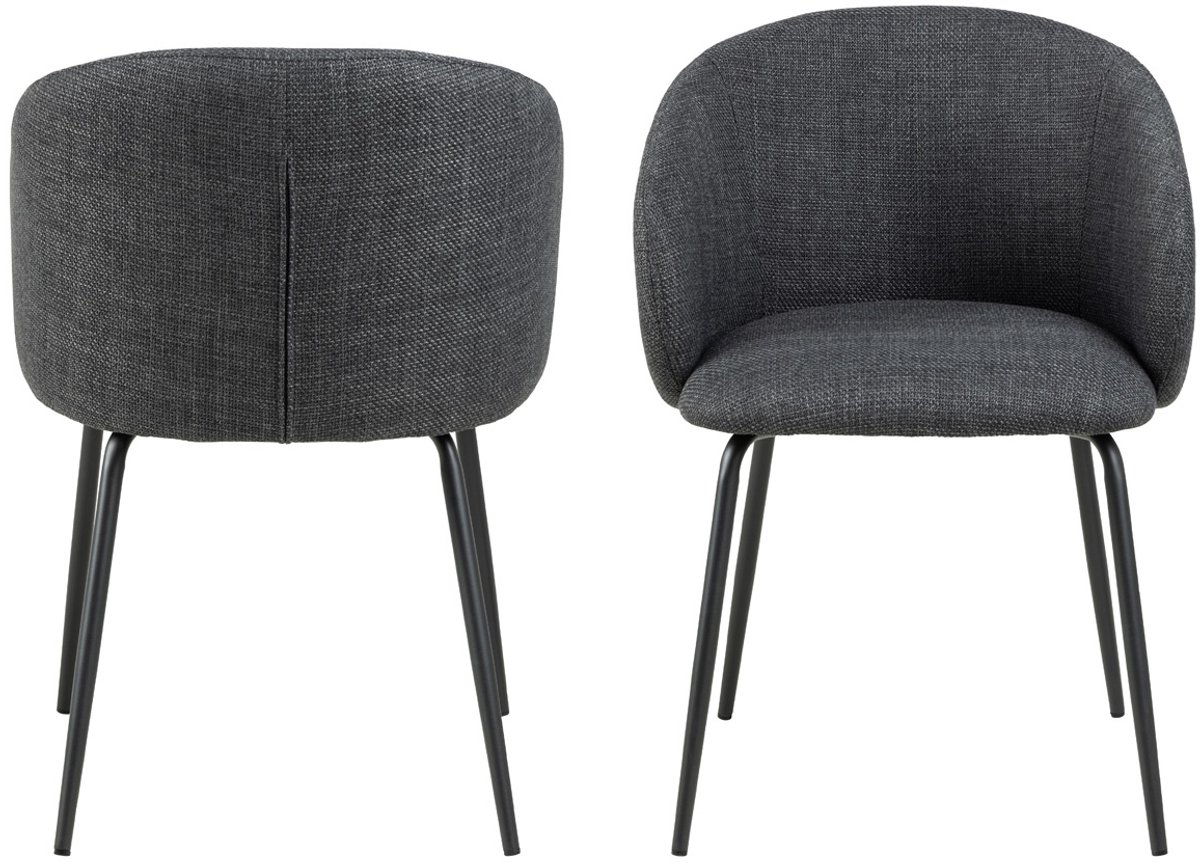 Giga Living Eetkamerstoel Skive - Donkergrijs Stof - Zithoogte 48cm