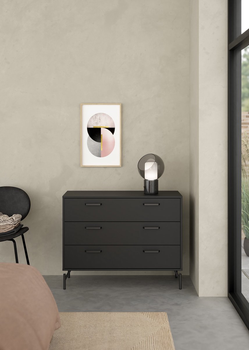 Giga Living Ladekast Dana - Zwart - 99x40x77cm
