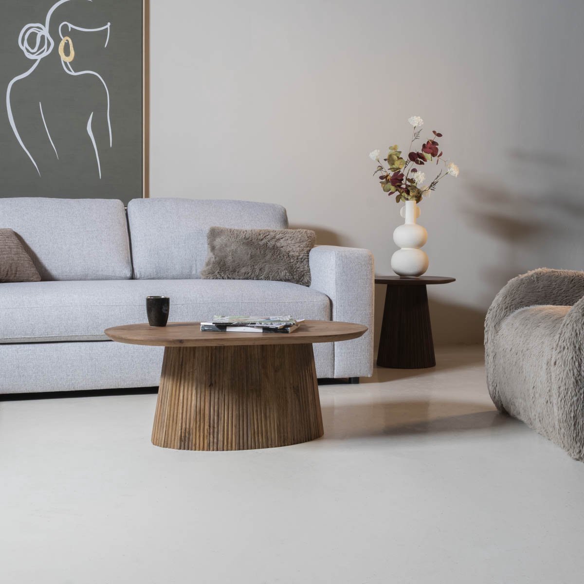 Giga Meubel Salontafel Salvador - Naturel Hout - 90x55x38cm