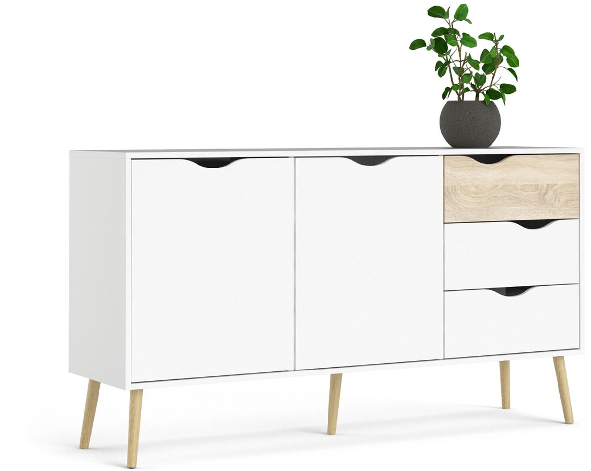 Giga Living Dressoir Oslo - Wit/Naturel - 150x80x40cm