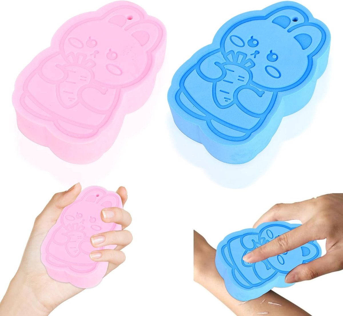 Scrub badspons 2 stuks - superzacht en herbruikbaar - voor volwassenen en kinderen - huidvriendelijk en duurzaam - ShopVlot