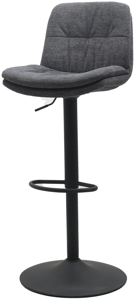 Giga Living Barstoel Colville - Donkergrijs - Metaal & Polyester - Set van 2