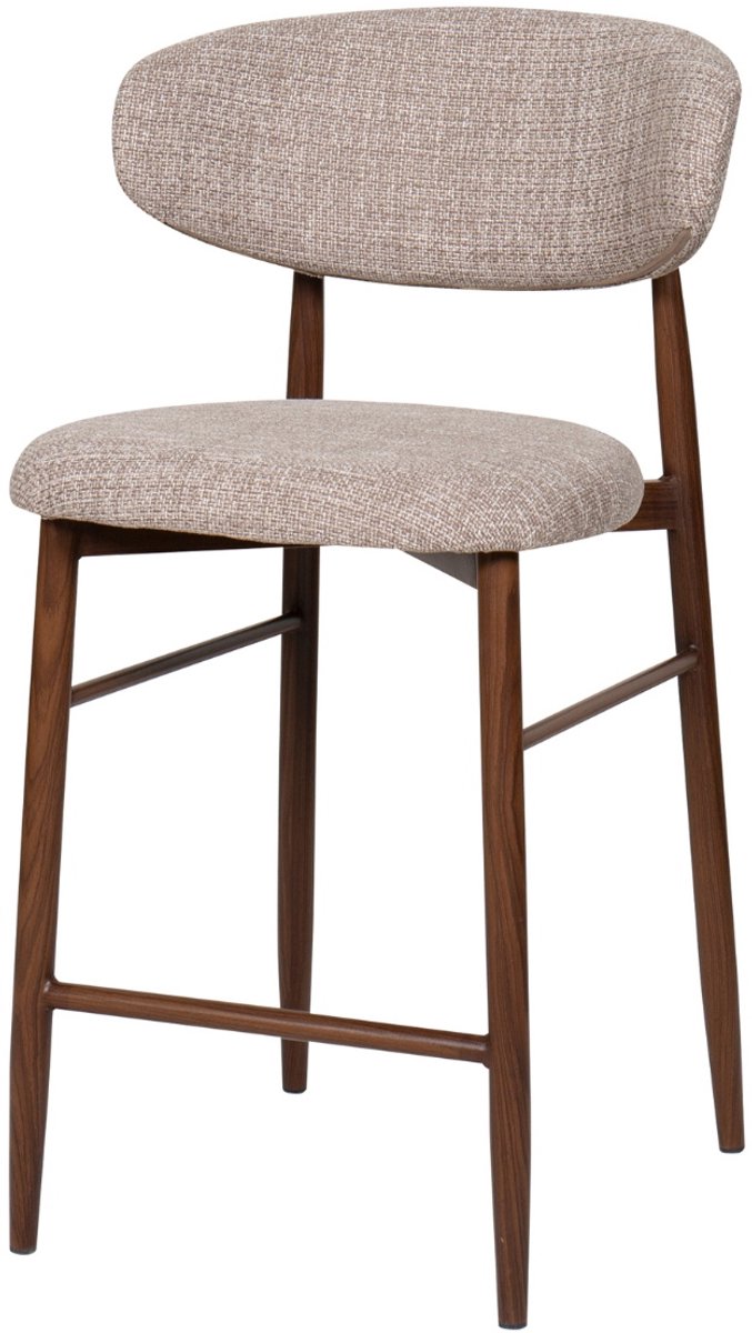 Giga Meubel Barstoel Alexia - Taupe/Walnoot - Set van 2