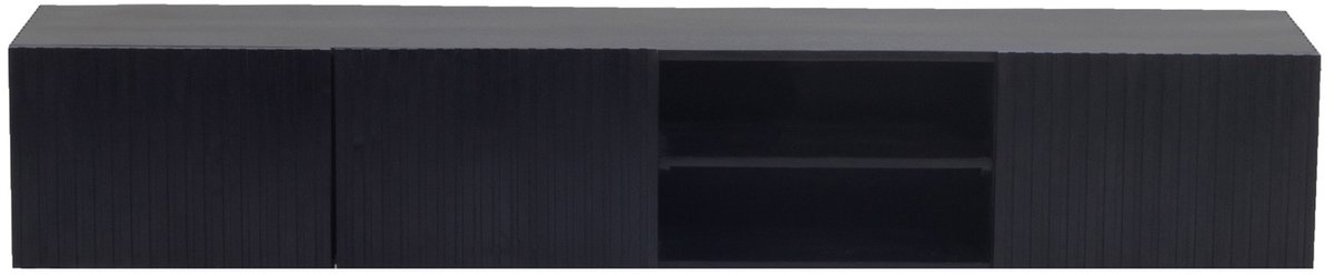 Giga Meubel Zwevend Tv-Meubel Roman - Zwart Mangohout - 200x40x35cm