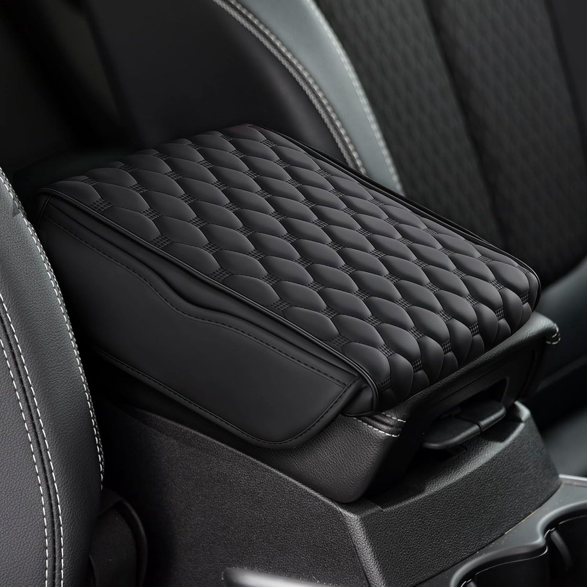 Armsteun Kussen - Leer - Universele Armsteun Cover met 2 Organizers - Comfortabele Bescherming voor je Auto - ShopVlot