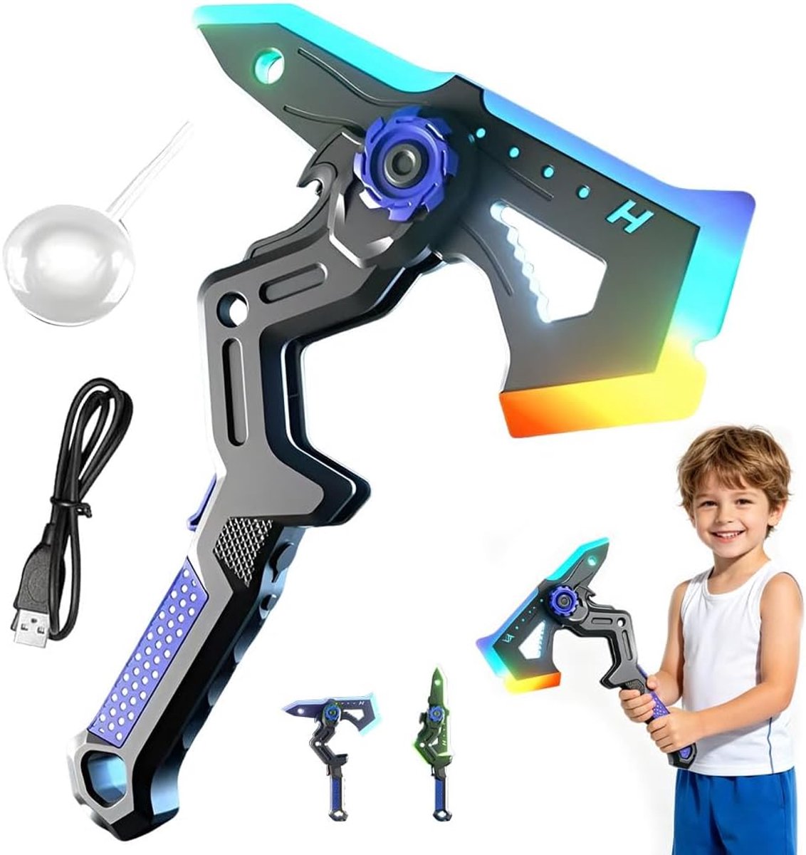 Bijl zwaard speelgoed - 2-in-1 kleurrijk design - geluidseffecten - bevorder fantasierijk spel - ShopVlot