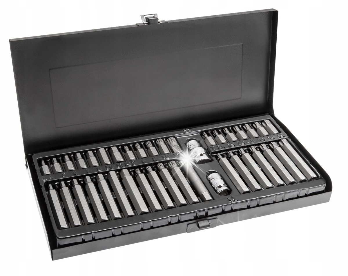 Hogert HT1S404 40-delige Bitset: Torx, Spline & Hex 10mm