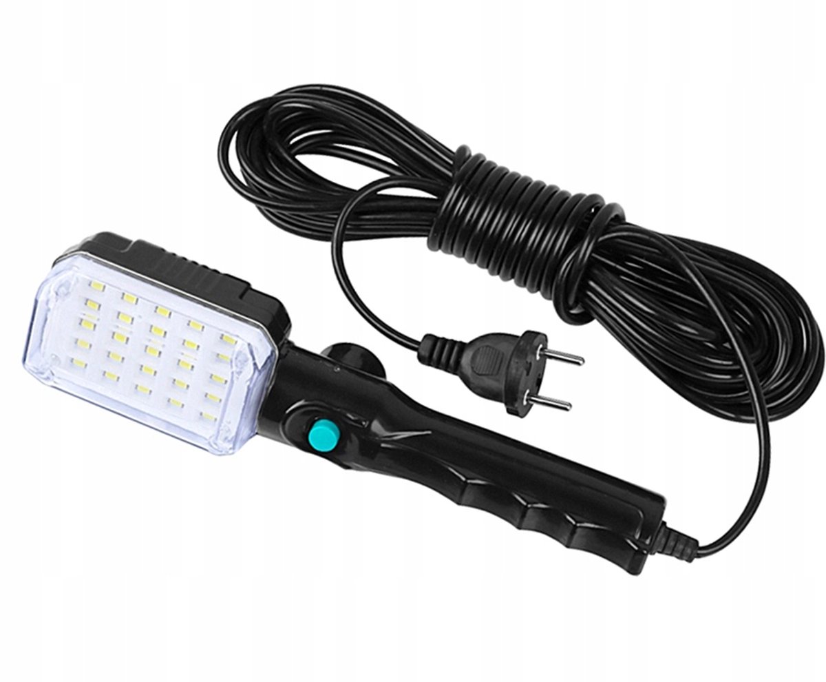 Werkplaatslamp 25 LED met Magneet & Haak, 230V, 9m Kabel