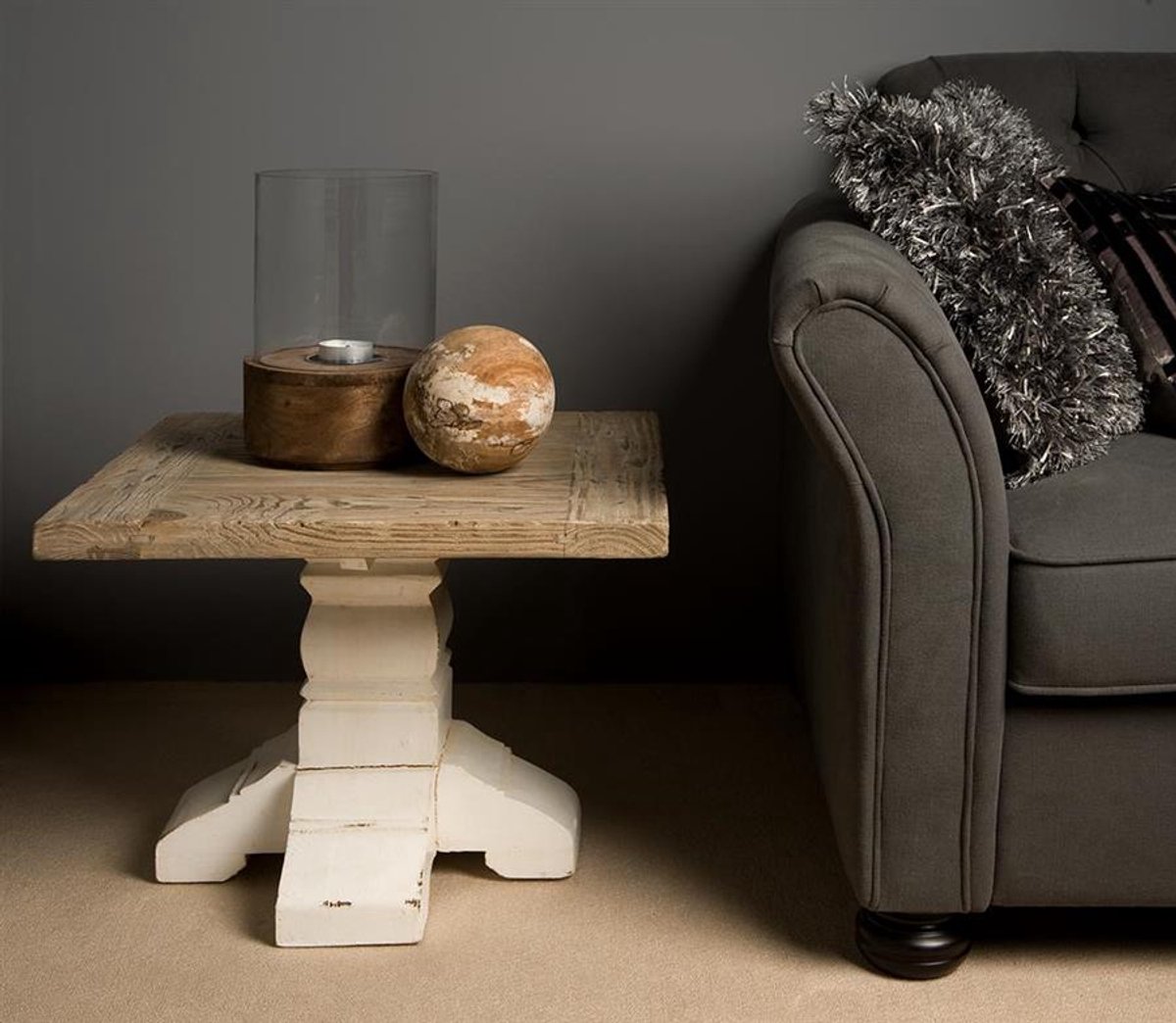 Tower Living Bijzettafel Amanda - Rond Wit Hout - Ø60x45cm