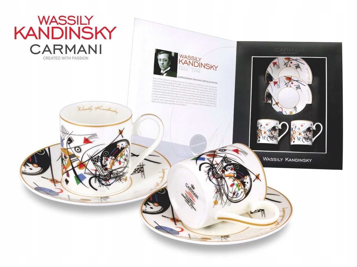 Set van 2 espresso kopjes met kunstprint - 100ml