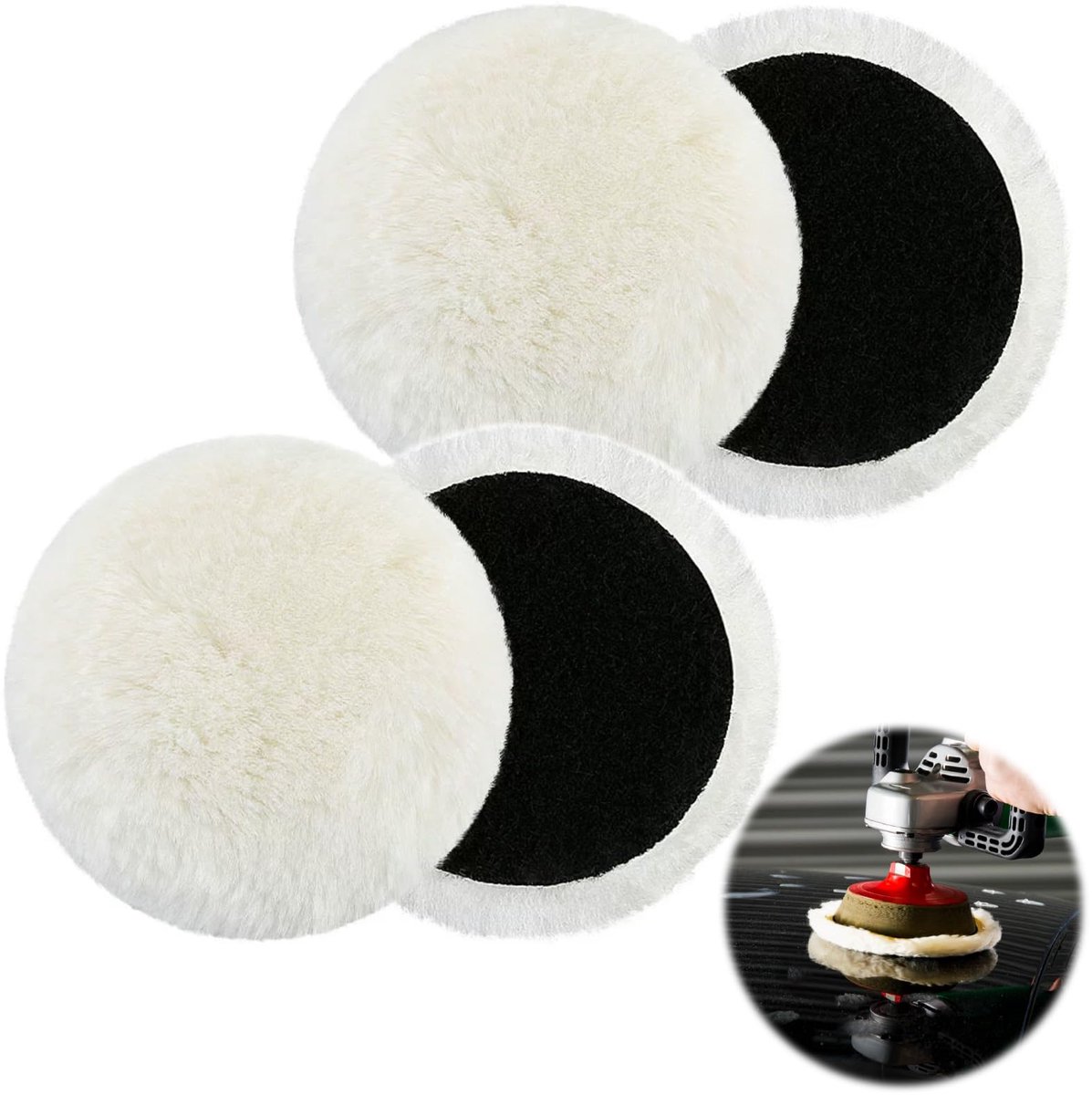 Polierpads voor Excenterschuurmachine 125mm - 4 Stuks