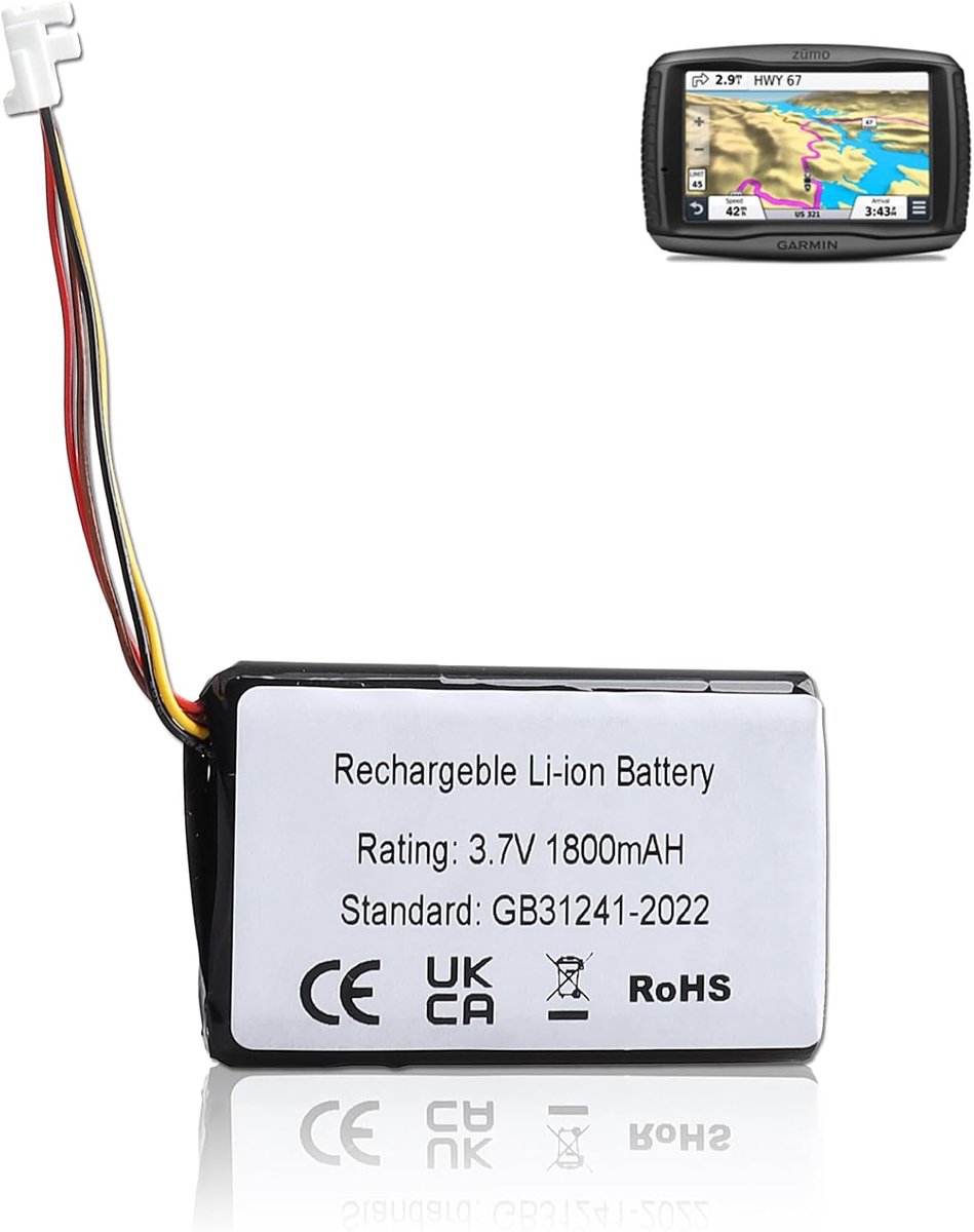 Accu compatibel met Garmin Zumo 590, 595, 590LM, 595LM GPS Navigatie Navi Li-Ion 361-00077-00/616-00077-00 - ShopVlot