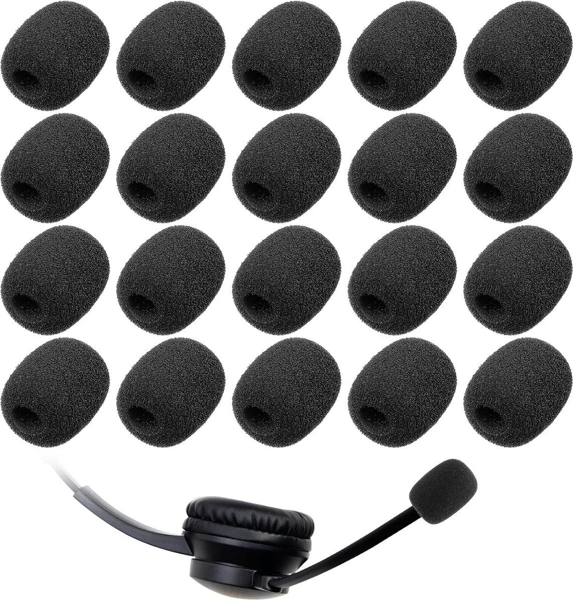 Popfilter voor microfoons - 20 stuks hoge-dichtheid zwart schuim - ruisonderdrukking - ideaal voor opname - ShopVlot