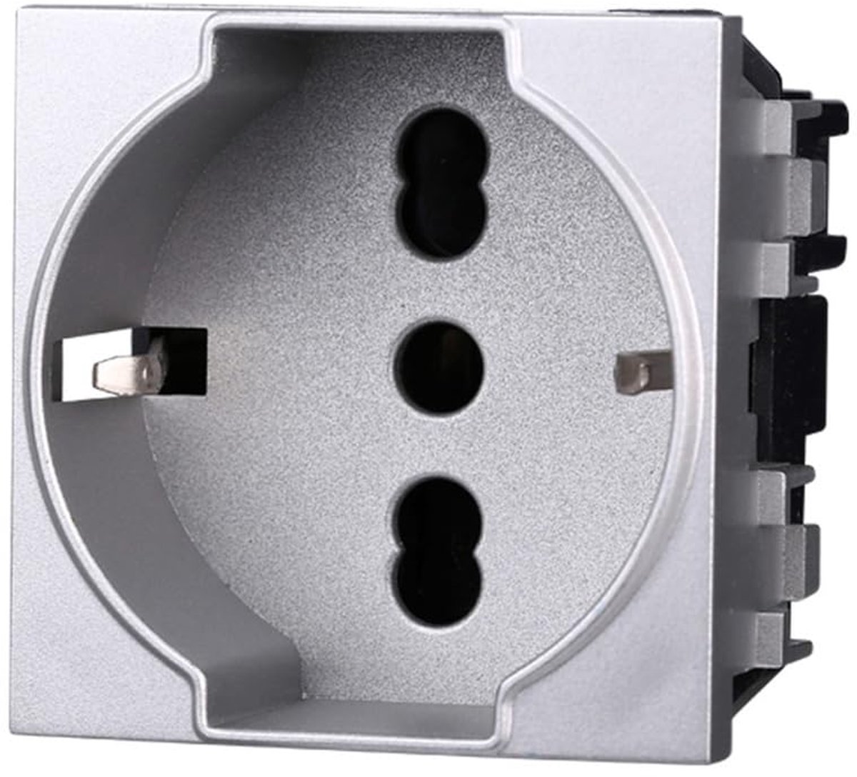 Schuko stopcontact 2P + T - 16A - grijs - ideaal voor elke ruimte - ShopVlot