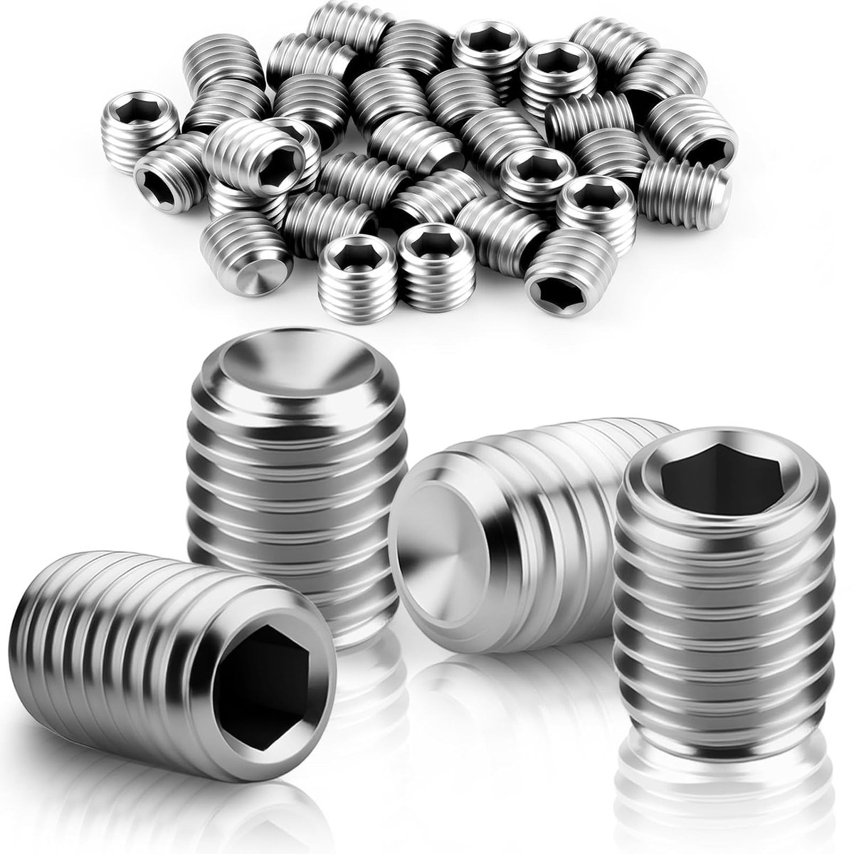 Madenschrauben M8x8 mm Hexagon Hexagon Screws Door Knob 15 Pieces Thread Pins 304 Stainless Steel Mackscrew M8 for - ShopVlot