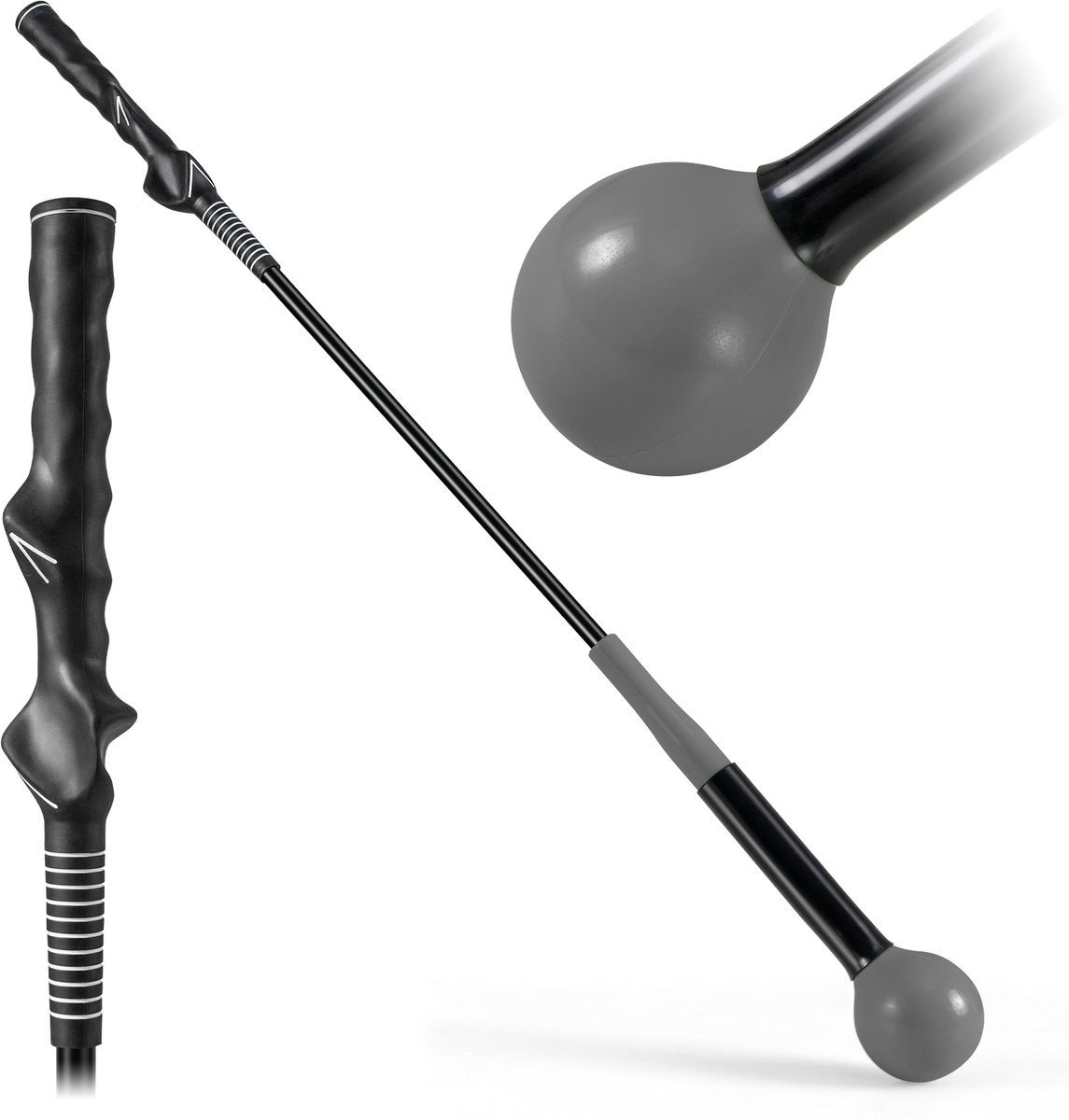 COSTWAY Golf Swing Trainer, 80/100/120 cm golftrainingshulp met gewichtskop, golf-vliegtrainer voor houdingscorrectie, binnen en buiten, golfzwaaitrainer voor beginners, professionals
