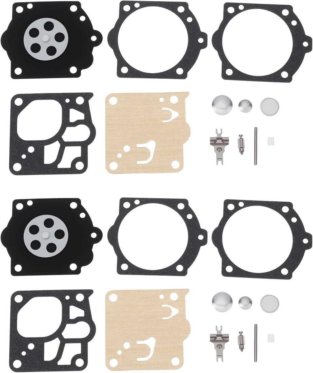 SnelShoppen - 2Set Carburetor Rebuild Kit 502445901 504-K10-RWJ Geschikt voor Husqvarna K960 K970 Walbro K10-RWJ - Duurzaam Rubber Plastic Metaal