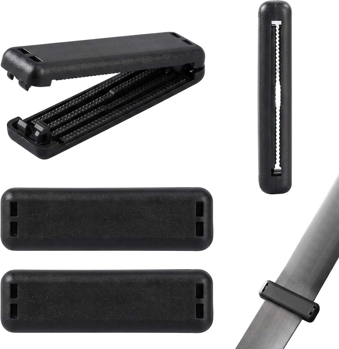 4 stuks veiligheidsgordelklem voor auto, universele veiligheidsgordelversteller voor meer comfort, robuuste en - ShopVlot
