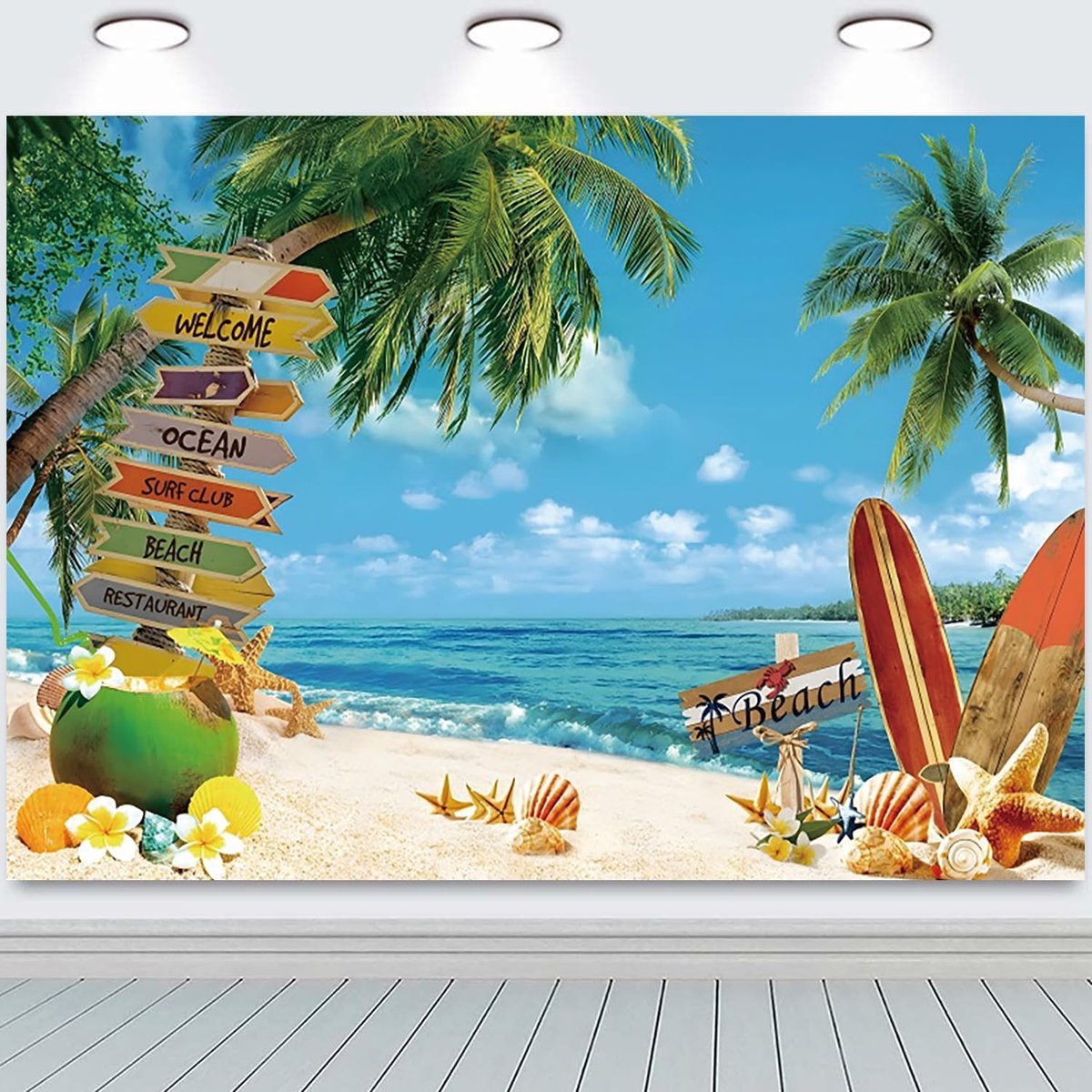 20 x 15 cm strandachtergrond zomer tropische palmbomen kust eiland blauwe zee hemel fotografie-achtergrond bruiloft - ShopVlot