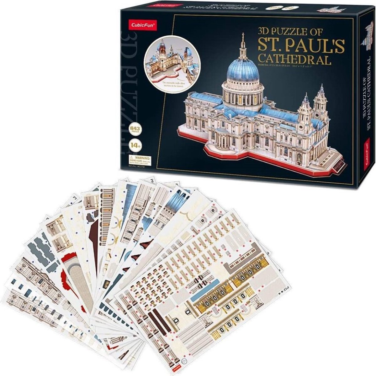 3D Puzzel Kathedraal van Sint-Paulus Londen - 643 Delen