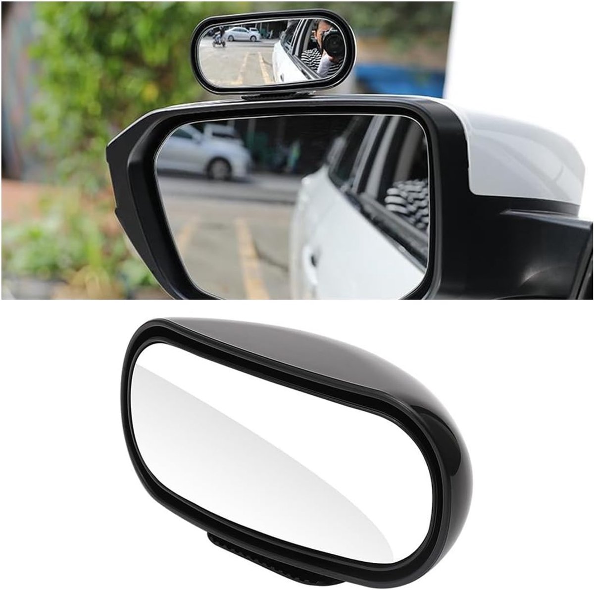 Convex Mirror, Adjustable Angle, Additional Mirror, 360° Rotatable, for Indoor/Outdoor, Car, Rearview Mirror, Blind - ShopVlot