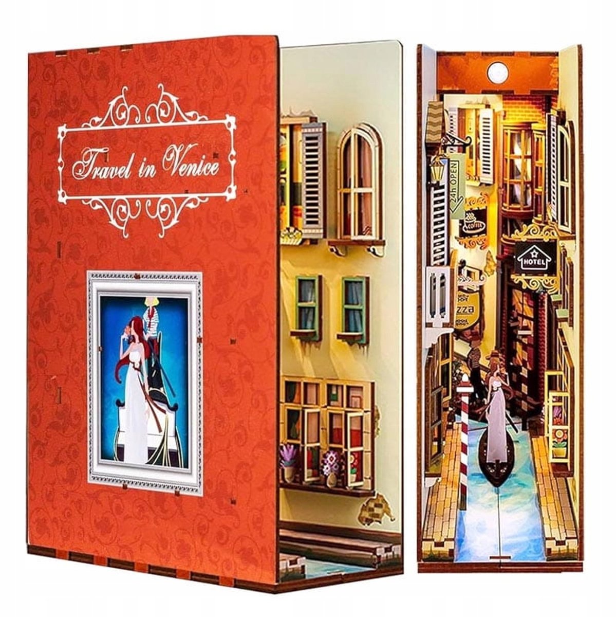 Boek Nook Miniatuur Huisje: Reis naar Venetië - DIY Houten Model