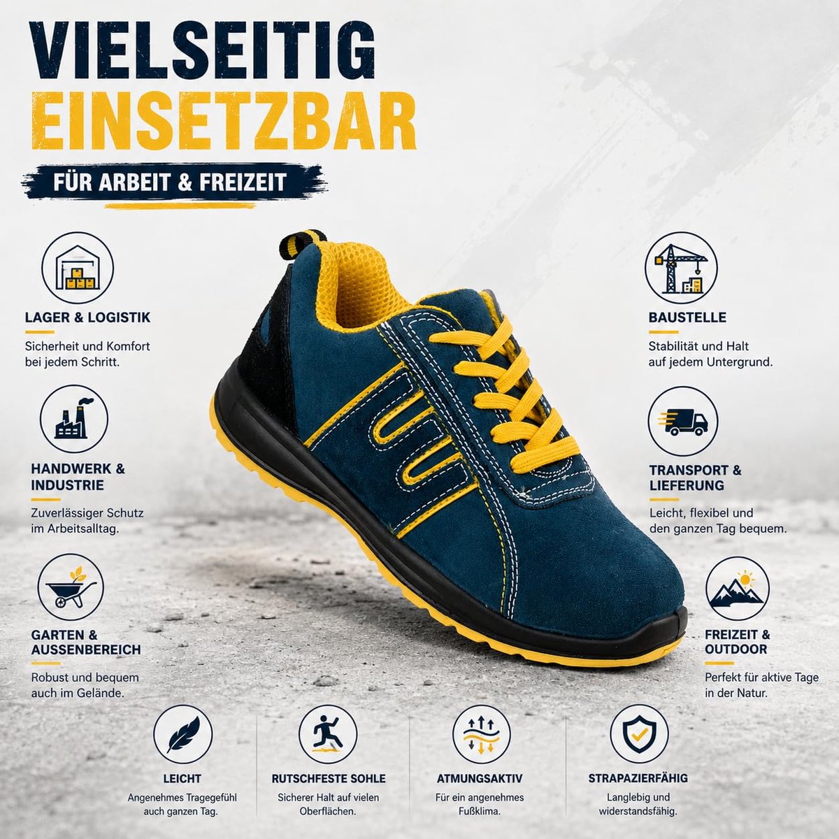 Urgent Werkschoenen 212 S1 veiligheidsschoenen herenschoenen, blauw, 37 EU - ShopVlot
