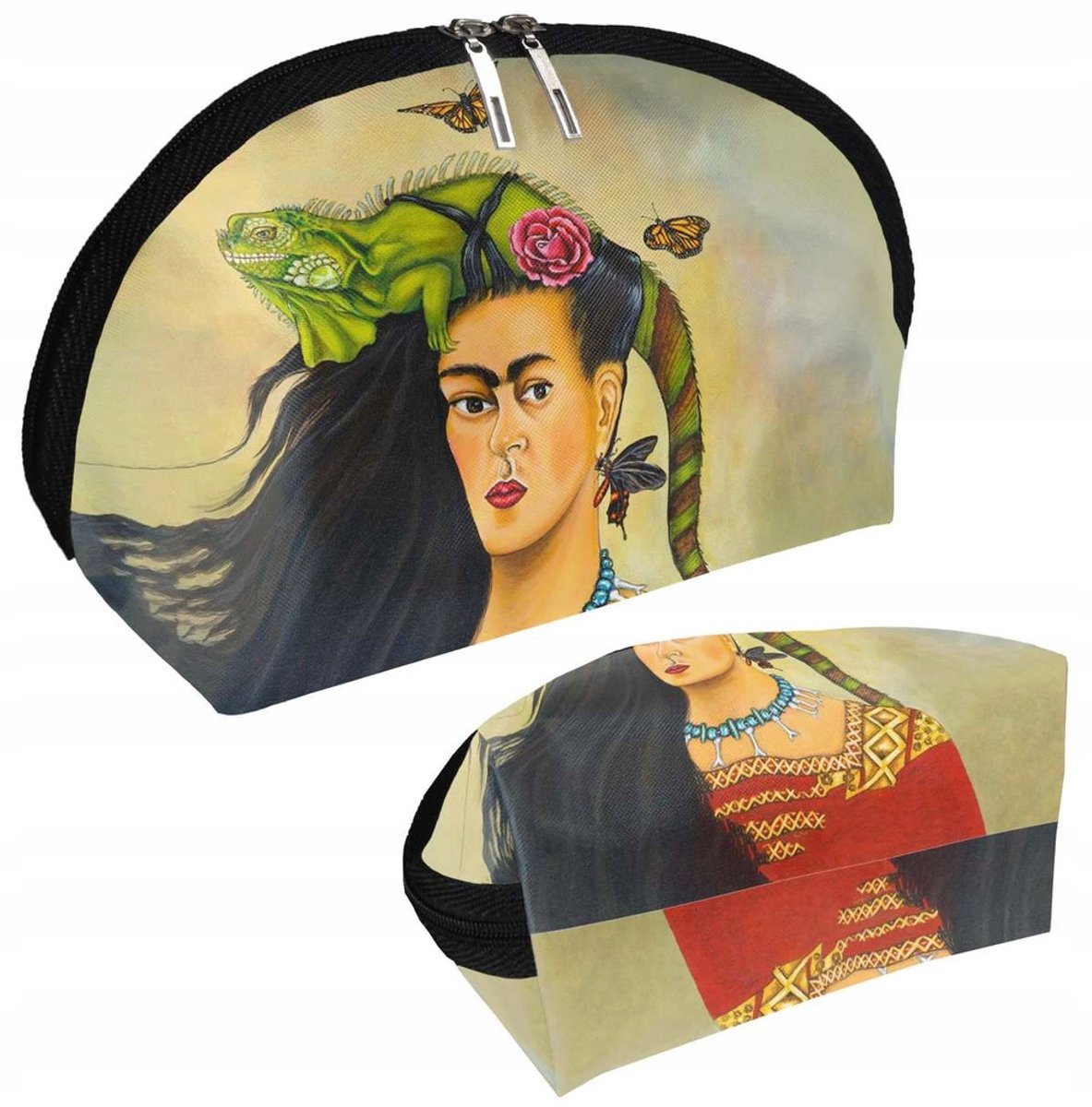 Frida Kahlo Autoportret Cosmetic Tas - Waterdicht & Duurzaam