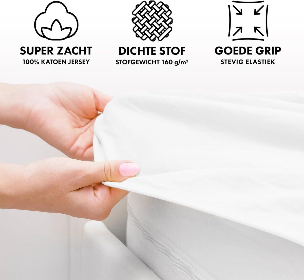 Loom One Fitted Sheet TOPPER 180x200-200x200 cm 100% Cotton - 160 g/m² - OEKO-TEX Certified - Breathable and Soft - ShopVlot