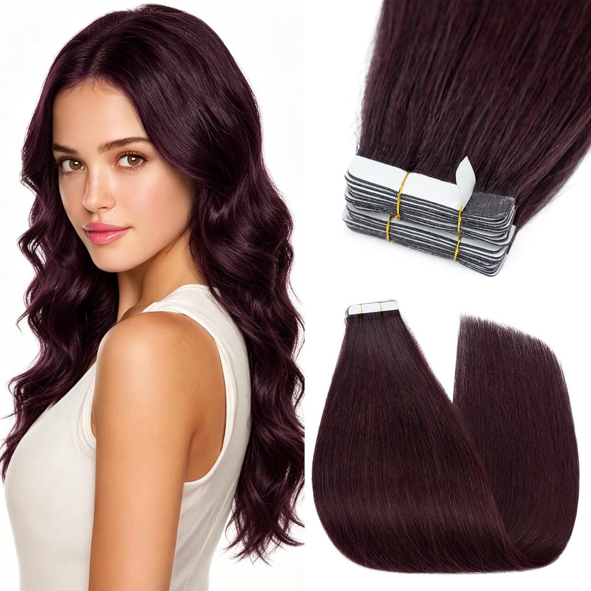 Tape-In Haarextensions 45 cm - 10 Stuks - 100% Menselijk Haar - Volume en Lengte Toevoegen - ShopVlot