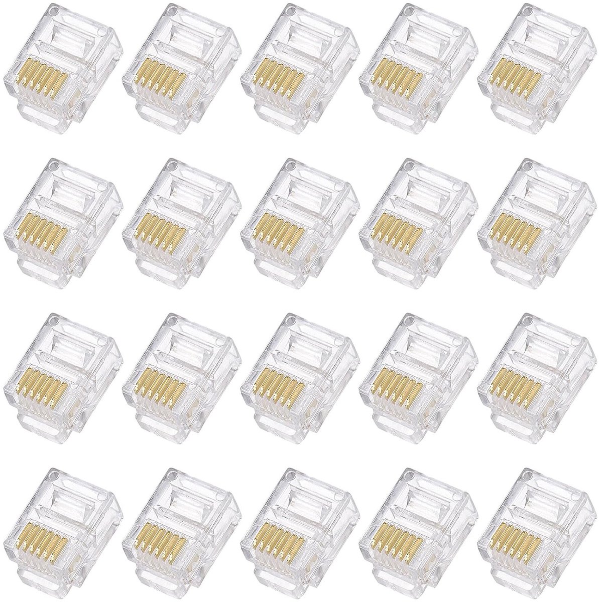RJ11/RJ12 Plug 6P6C - Transparant - Koperkern - Voor het aansluiten van telefoonkabels - ShopVlot